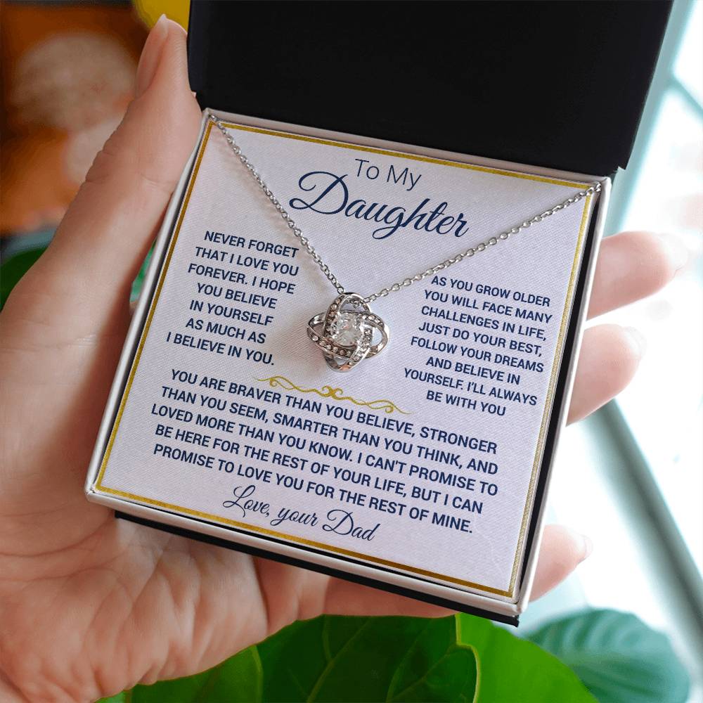 To my Daughter Love Knot Necklace