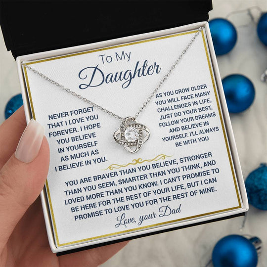 To my Daughter Love Knot Necklace