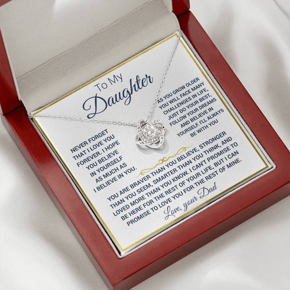 To my Daughter Love Knot Necklace