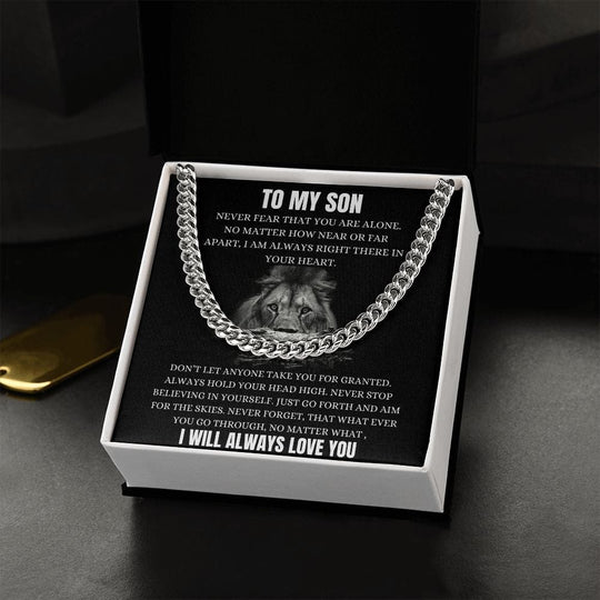 To My Son Cuban Link Chain